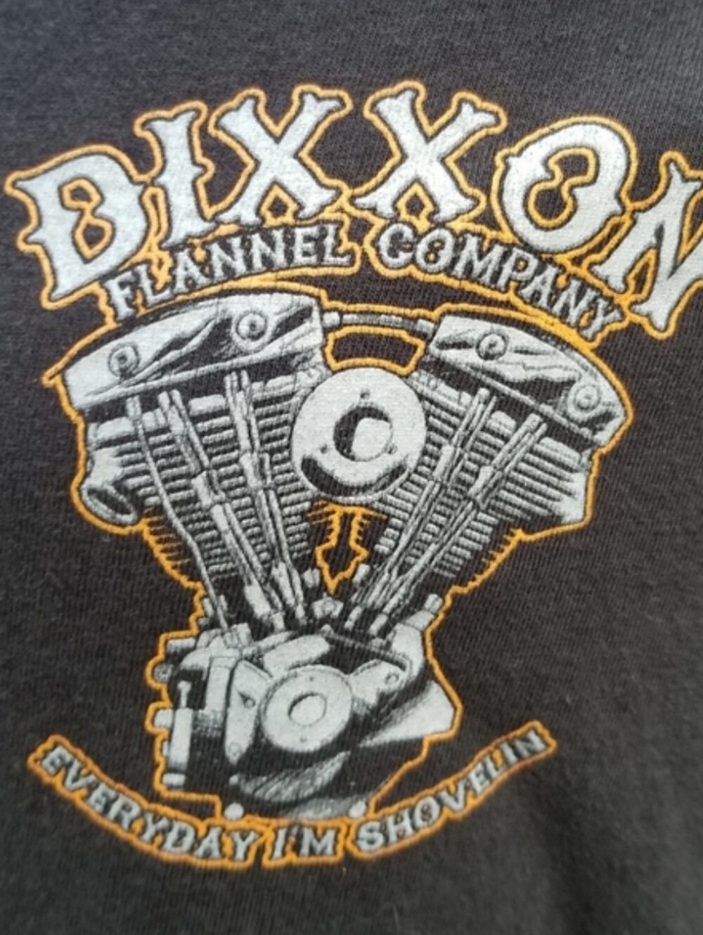 DIXXON "Everyday I'm Shovelin" Engine Black, White, Gold Tee -112